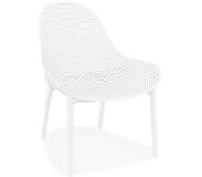 Alterego Fauteuil lounge de jardin perforé 'SILO' blanc design