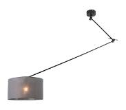 QAZQA Lampe suspendue noir avec abat-jour 35 cm gris foncé réglable - Blitz I