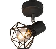 QAZQA Spot art déco noir pivotant et inclinable - Mosh 1