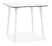 Alterego Table de terrasse carrée 'LAGOON' blanche intérieur / extérieur - 80x80 cm