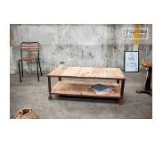 PIB Table basse industrielle avec rangement 2 plateaux Aristodes