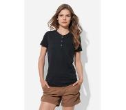 Stedman Tee-shirt à col rond avec boutons pour femmes Sharon SS Black Opal - Stedman STE9530 - Taille S