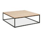 Alterego Grande table basse style industriel 'TRIBECA' en bois finition naturelle et métal noir