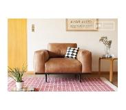 PIB Fauteuil scandinave en cuir marron Almond