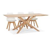 Alterego Table de salle à manger 'MANITOU' en chêne massif - 195x95 cm