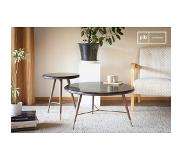 PIB Table basse ronde en marbre noir Sivärt