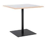 Alterego Table carrée 'FUSION SQUARE' blanche et structure noire - 80x80 cm