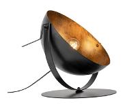 QAZQA Lampe de table industrielle noire avec or réglable - Magna