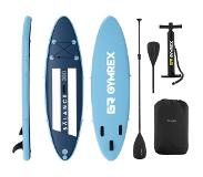 Gymrex Stand up paddle gonflable - 135 kg - Bleu pâle/bleu marin - Kit incluant pagaie et accessoires