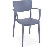 Alterego Chaise avec accoudoirs 'GRANPA' en matière plastique gris foncé