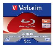 Verbatim 1x5 Verbatim BD-RE Blu-Ray 50GB 2x Speed, blanc Blue Surface JC