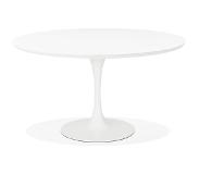 Alterego Table à dîner / de bureau ronde design 'GLOBO' blanche - Ø120 cm