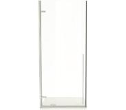 Luca Varess Stilus porte pivotante gauche 90 x 200 cm verre transparent profil chrome brillant