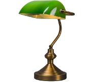 QAZQA Lampe de table classique / lampe de notaire en bronze avec verre vert - Banker