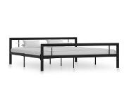 vidaXL Cadre de lit Noir et blanc Métal 180 x 200 cm