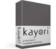 Kayori Drap-Housse Kayori Shizu Anthracite (Jersey)-Lits Doubles (140/160 x 200/210/220 cm)