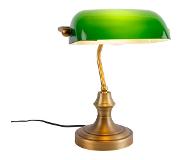 QAZQA Lampe de notaire classique bronze avec vert - Banker