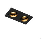 QAZQA Spot encastrable noir orientable 2 lumières - Chuck