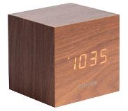 PT Living Réveil Karlsson Mini Cube Dark Wood Veneer 8 x 8 cm