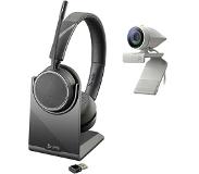 Poly Voyager 4220 UC Bundle mit Studio P5 Webcam (Kabelgebunden), Office Headset