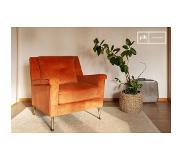 PIB Fauteuil vintage en velours orange Elbrouz