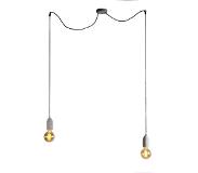 QAZQA Suspension industrielle béton 2 lumières - Cava 2