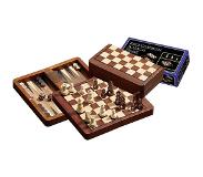 Philos Travel Chess/Dam/Backgammon Cassette Champ 18 mm, hauteur du roi 37 mm Magnetic
