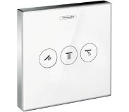 Hansgrohe Showerselect Glass thermostat de douche encastré 3 fonctions chrome et blanc brillants