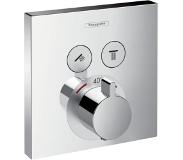 Hansgrohe Showerselect S Square thermostat de douche encastré 2 fonctions chrome brillant