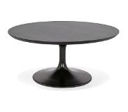 Alterego Table basse de salon ronde 'BUSTER MINI' en bois et métal noir - Ø 90 cm