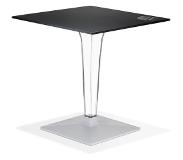 Alterego Table de terrasse carrée 'VOCLUZ' noire intérieur/extérieur - 68x68 cm