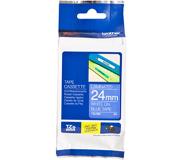 Brother Tze555 : Laminated Tape White On Blue 8M