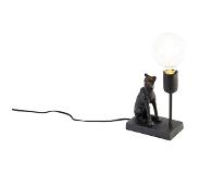 QAZQA Lampe de table vintage noire - Léopard