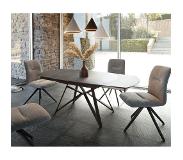 DELIFE Table-manger Carlow 130/200x90 cm céramique gris métal extensible