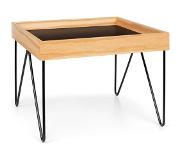 Besoa Big Lyon table basse mélaminé / MDF avec structure en acier plaqué chêne noir