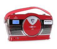 Auna RCD-70 Radio vintage UKW USB CD piles -rouge