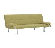 vidaXL 282188 Sofa Bed with Two Pillows Green Polyester