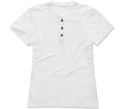 Stedman Tee-shirt à col rond avec boutons pour femmes Sharon SS Blanc - Stedman STE9530 - Taille S