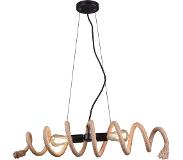TRIO Lampe à suspension Country noire 2 lumières avec corde - Eveline
