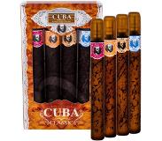 Cuba Gold Gift Set Cuba Variety Set Includes 4 X 35 ml EdT Sprays, Cuba Red, Cuba Blue, Cuba Gold And Cuba Orange --