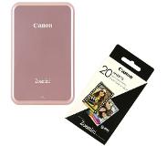 Canon Zoemini Imprimeur Photo Mobile Or Rosé + 20 feuilles