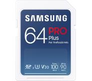 Samsung PRO Plus 64 Go, SDXC, UHS-I, U3, 100 & 90 Mo/s Reads & Writes, FHD&4K UHD, Memory Card