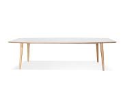 Alterego Table à dîner extensible 'SOLANA' blanche en bois style scandinave - 170(270)x100 cm