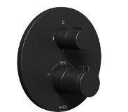 Blaufoss Smartbox Round thermostat de douche encastré 2 fonctions noir mat