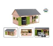 Kids Globe Écurie de chevaux avec 2 boxes et rangement 1:32 Naturel