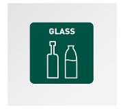 Ulsonix Poubelle rectangulaire - 60 l - Blanc - Autocollant pour le verre