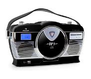 Auna RCD-70 Radio portable lecteur CD USB MP3 design retro -noir