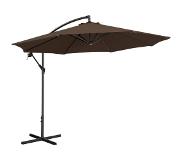 Uniprodo Parasol déporté - Marron - Rond - Ø 300 cm - Inclinable