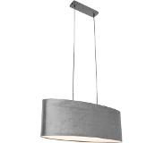 QAZQA Moderne hanglamp zwart met kap grijs 2-lichts - Tanbor