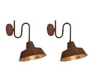 QAZQA Lot de 2 appliques rouille avec intérieur doré - Usine